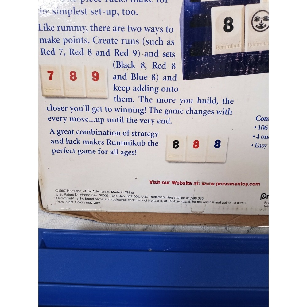 The Original Rummikub Game by Pressman 1997 Edition 100% Complete Ages 8+ #0400D - Picture 3 of 4